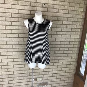 Jolie black and white striped top size large.